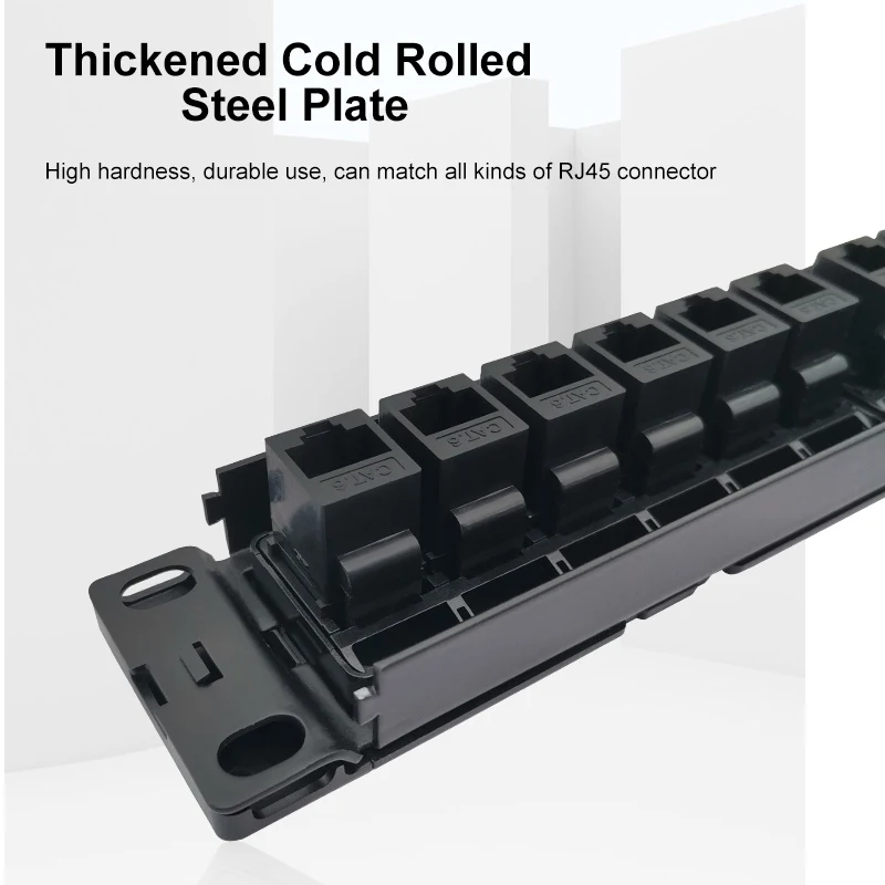 OMAY - 19 "1U Bracket, 24 CAT6 Ports, Patch Panel, RJ45 Network Adapter, Keystone Jack, Modular Distribution Frame