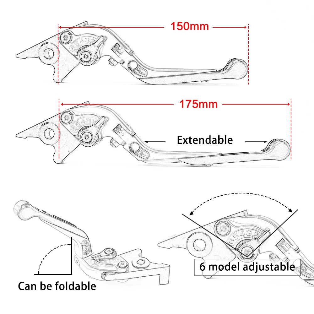 For Yamaha MT07 MT-07 2014-2022 Motorcycle CNC Adjustable Extendable Foldable Brake Clutch Leversr fit  MT 07 2021