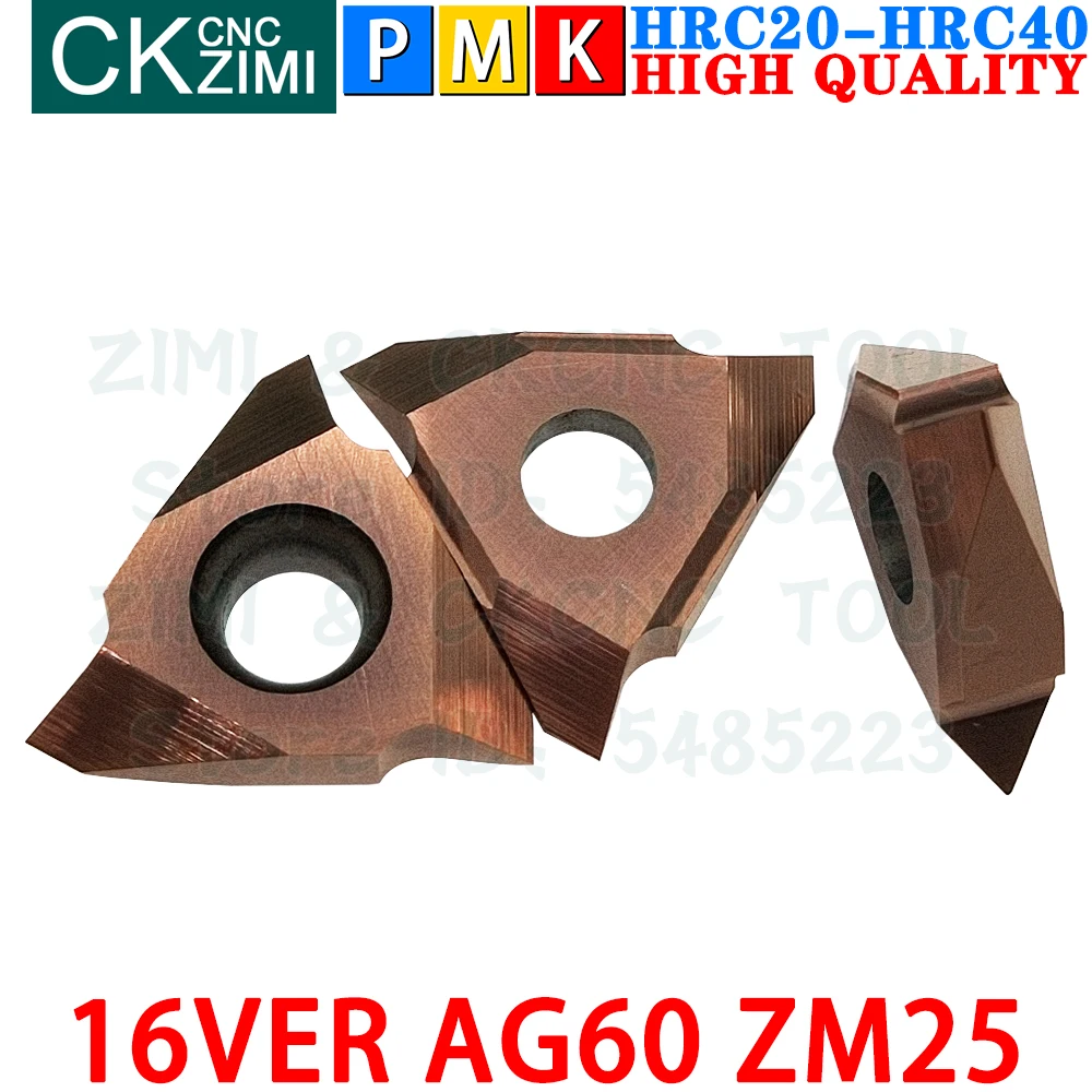 16VER AG60 ZM25 Carbide Inserts Internal External Thread Vertical Threaded Turning Inserts Tools CNC Metal Lathe Cutting Tools