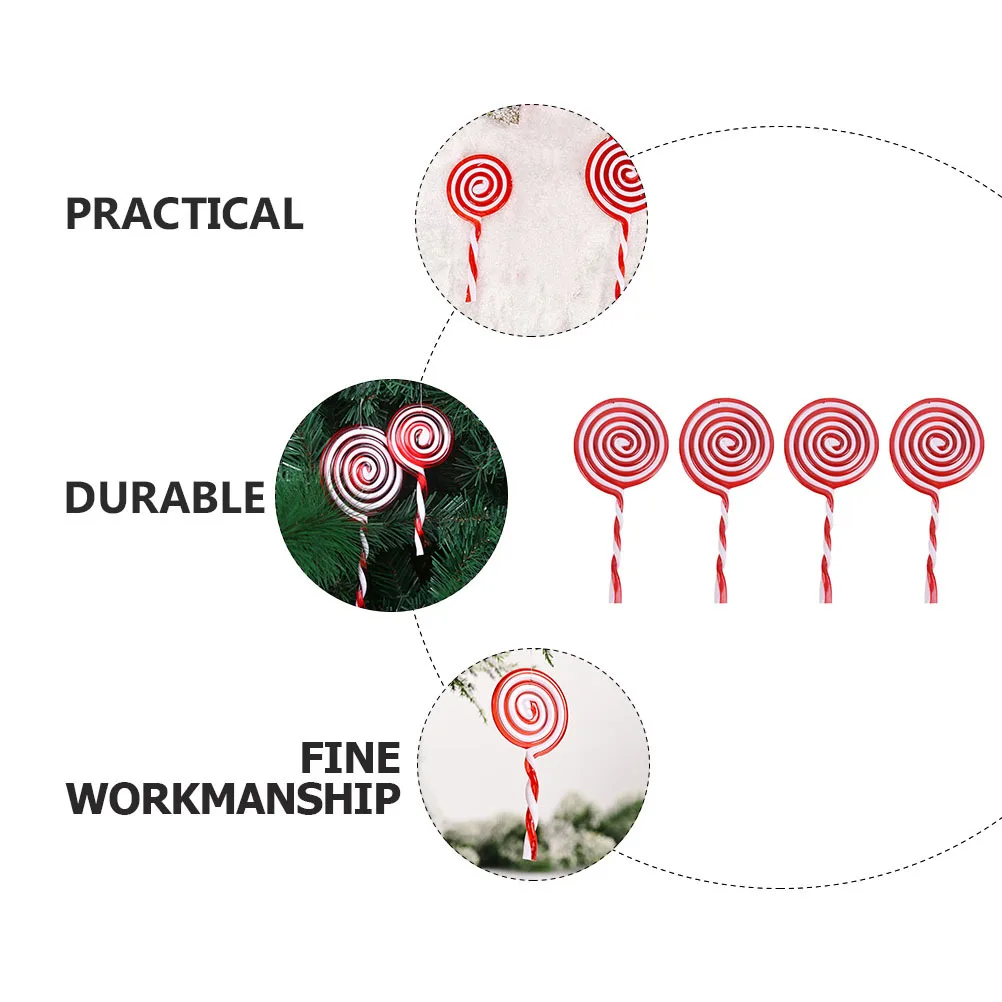 

6Pcs Christmas Candy Ornaments Spiral Lollipop Decorations for Holiday Tree Party Wedding Decoration Reusable Lightweight