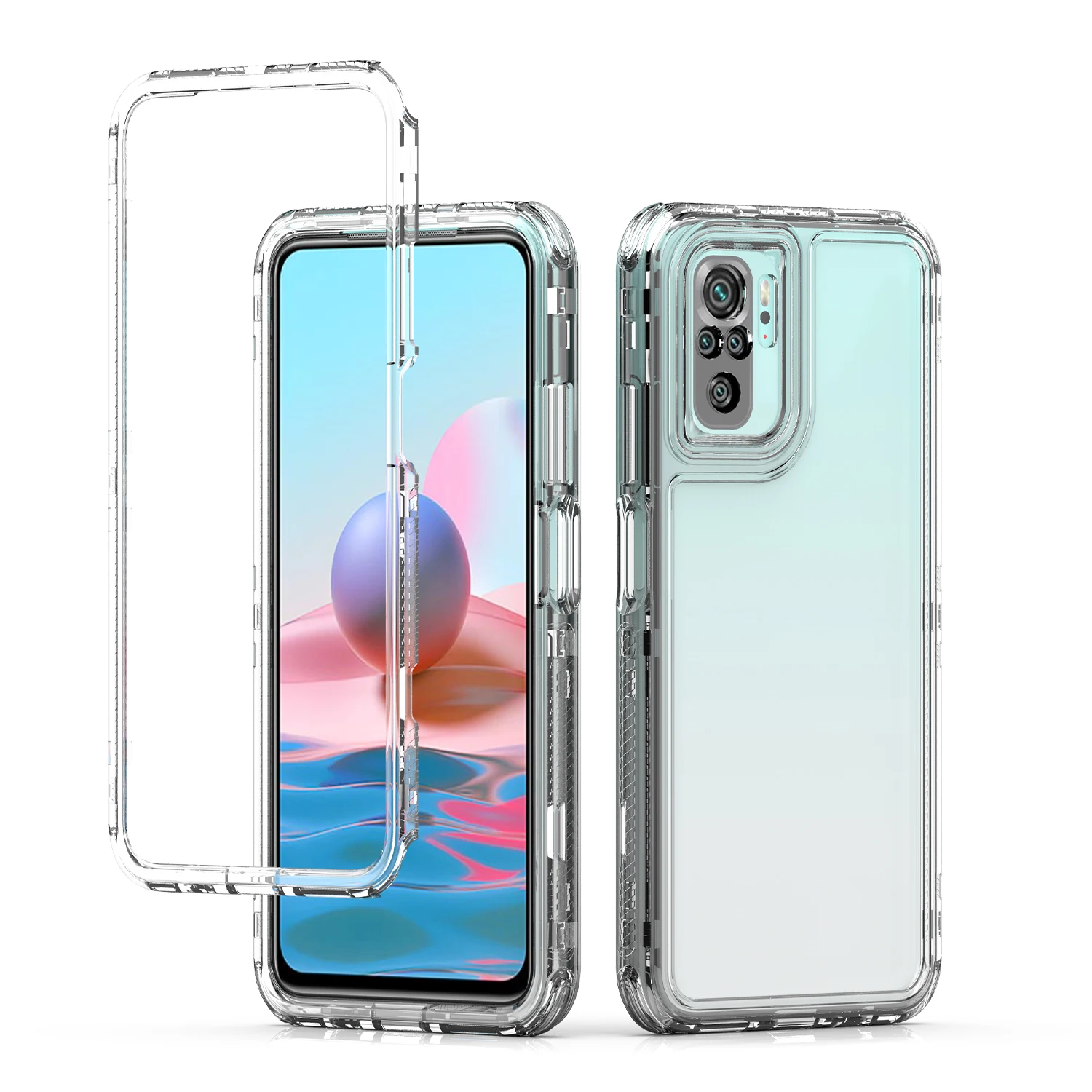 Case for Xiaomi Poco M5s Redmi Note 10 10s 11 SE 4G India Clear Hard Bumper Front Frame Acrylic Silicone Protection Phone Cover