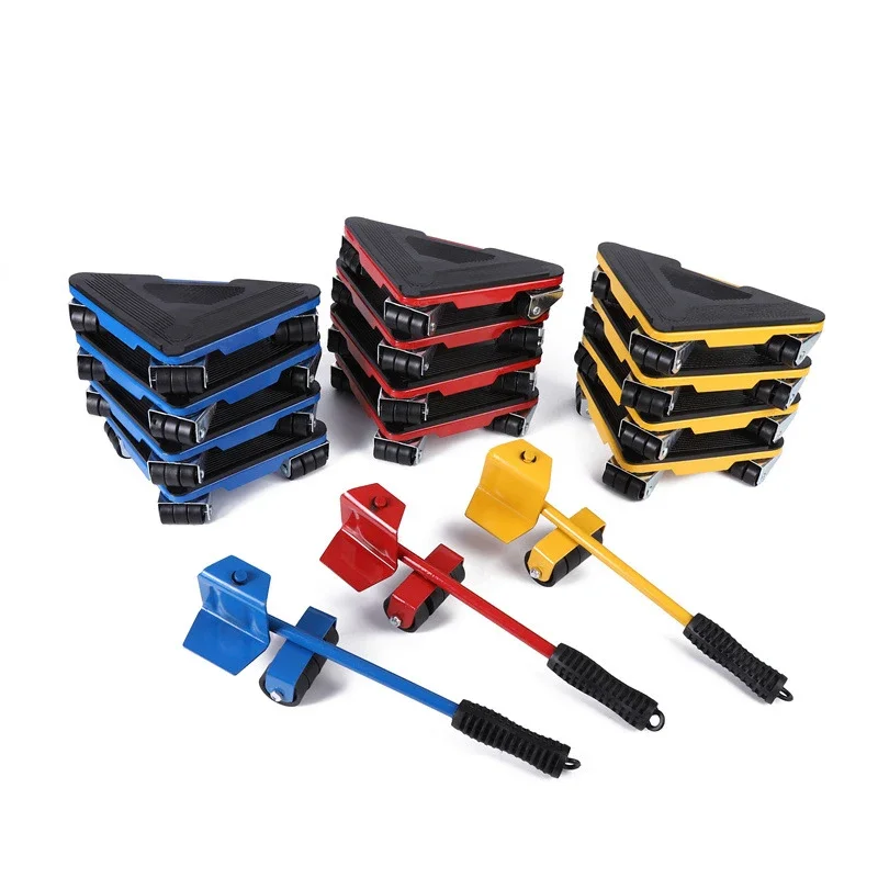 

Thickening Heavy Duty Furniture Lifter Transport Tool Furniture Mover 4 Move Rollers 1 Wheel Bar Bearing 1300KG Furniture Helper