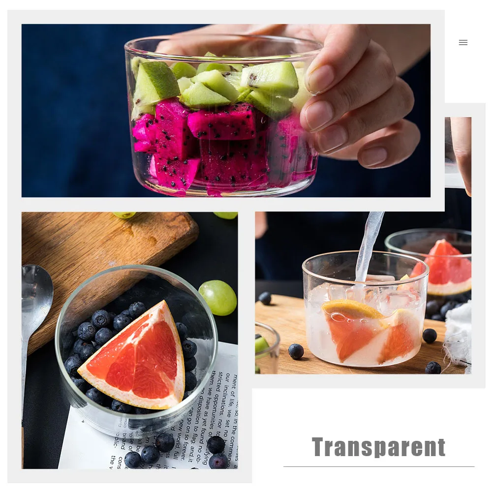

2Pcs Glass Pudding Cup Transparent No Lid Small Yogurt Container Jelly Bowl Ice Cream Dessert Mold Glass Pudding Cup