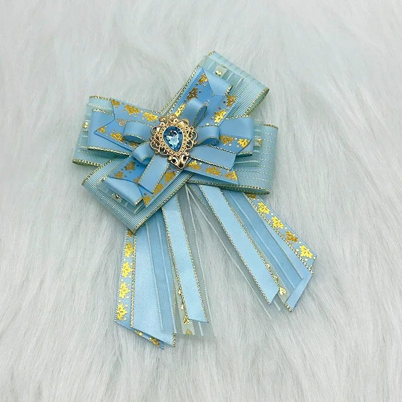 Lolita Clothing Bowtie Brooches Fashion Cosplay Party Shirt Pins Original Handmade Jewelry Gifts Women\'s Ribbon Collar Flower