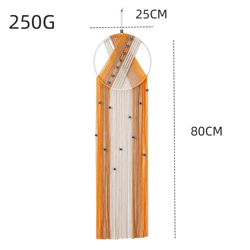 حبل قطني حرفي لصائد الأحلام معلق على الحائط مع لهجة تميمة نزار واقية لتزيين المنزل والإقامة المنزلية