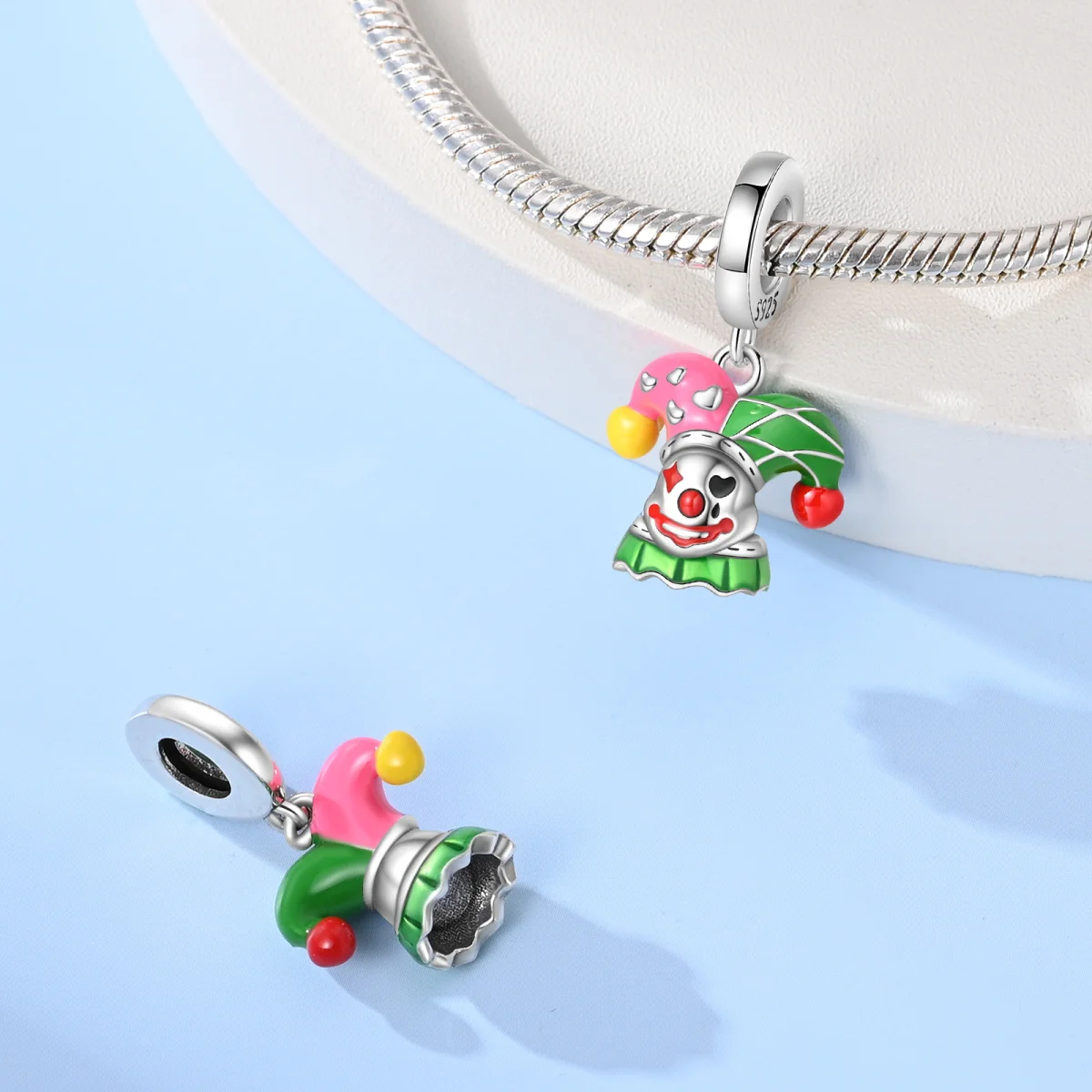

Original 925 Silver Charms Luxury Clown Circus Beads Fit Bracelet Diy Women Making Delicate Gift