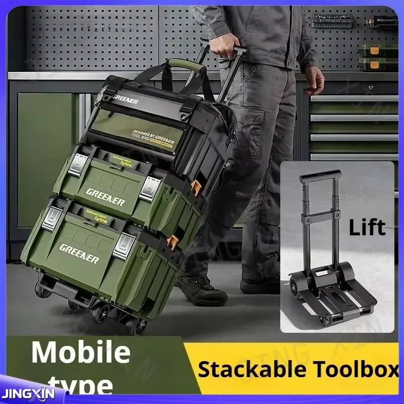 custom for Stackable Large Capacity Tool Box Portable Heavy Duty Durable Multi Functional Tool Electricians Workshop Tools