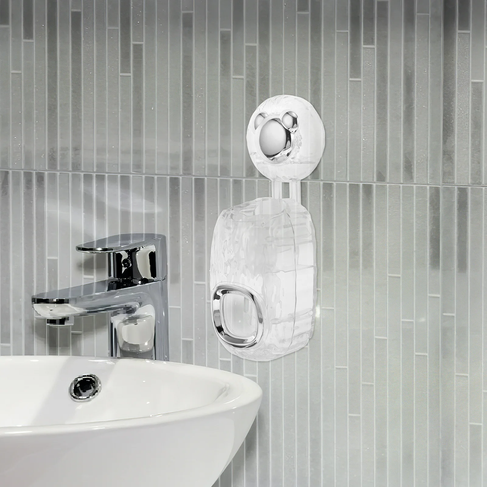 موزع معجون الأسنان الأوتوماتيكي على الحائط، كوب شفط، تصميم شفاف للحمام، سهل التركيب، لا يتطلب مثقاب بدون جهد