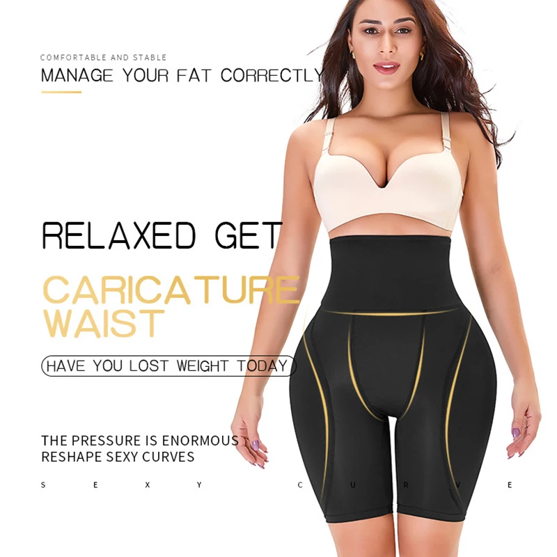 Plus Size Women Underwear Sponge Pads Hourglass Body Shaping Plump Buttocks Hip-lifting Boxer Booty Enhancer Panties Fake Butt