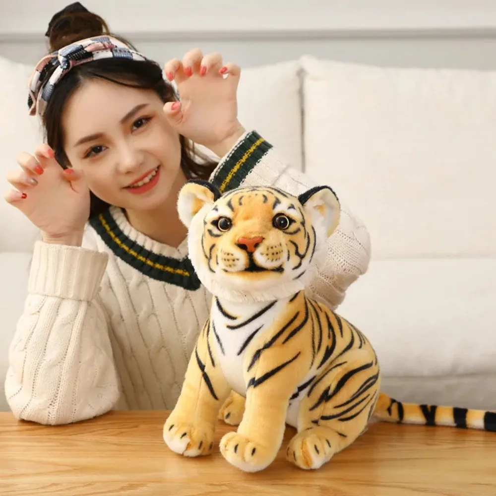 Soft Simulation Baby Tiger Plush Toy Plush Tiger Wild Animal Tiger Plush Doll Dolls White Yellow Simulation Tiger Stuffed Toy