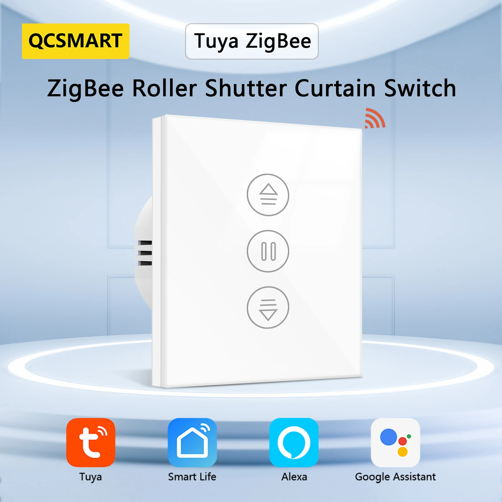 Tuya Smart ZigBee 3.0 EU 커튼 블라인드 전기 롤러 셔터 모터 용 터치 스위치 Google Alexa 음성 제어 홈 자동화