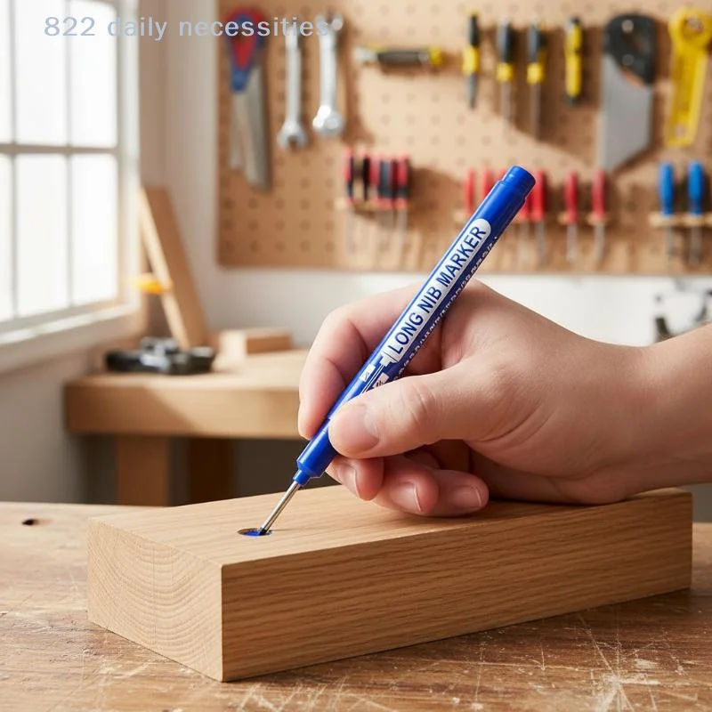 convenient20mm Deep Hole Long Head Markers 3 Colors Multi-Purpose Smudge-Proof Pens for Woodworking Metal Pipe Marking