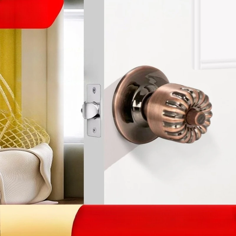 

Round Knob Door Lock for Bedroom Home Interior Wooden Door Handle Lock