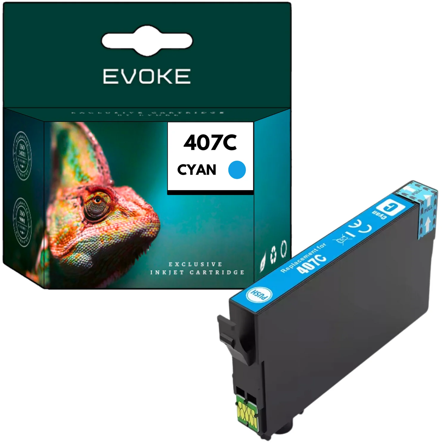 Evoke Compatibele Inkt voor Epson 407XL 407L T07U2 Cyaan 26 ml 1290 Stron Workforce Pro Wf-4745Dtwf