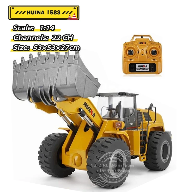 

Huina 1583 1:14 RC Bulldozer Big Size Remote Control Alloy Engineering Vehicle Truck Boys 2.4Ghz Car Toys for Children's Gifts