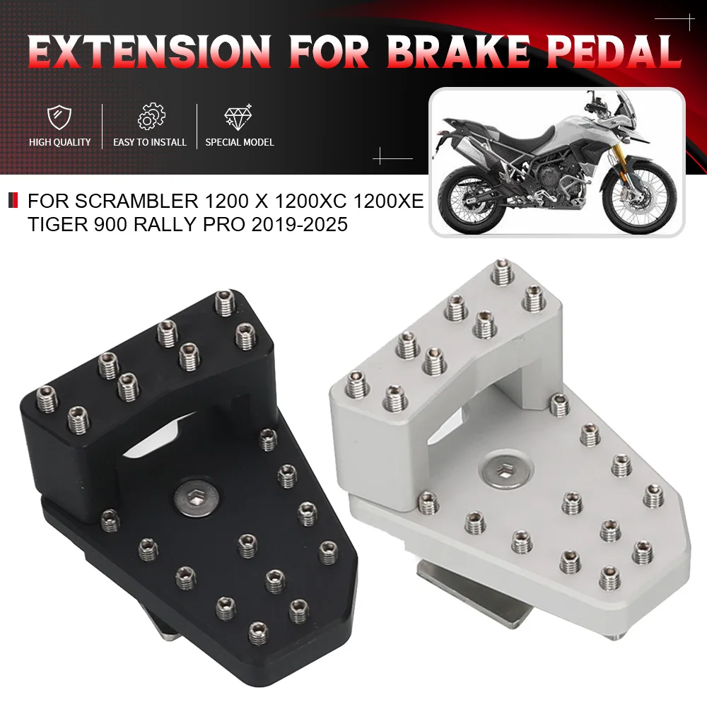 

For Scrambler 1200 X 1200XC 1200XE Tiger 900 Rally Pro 2019-2025 Rear Brake Pedal Extension DualControl Brake Lever Tip System