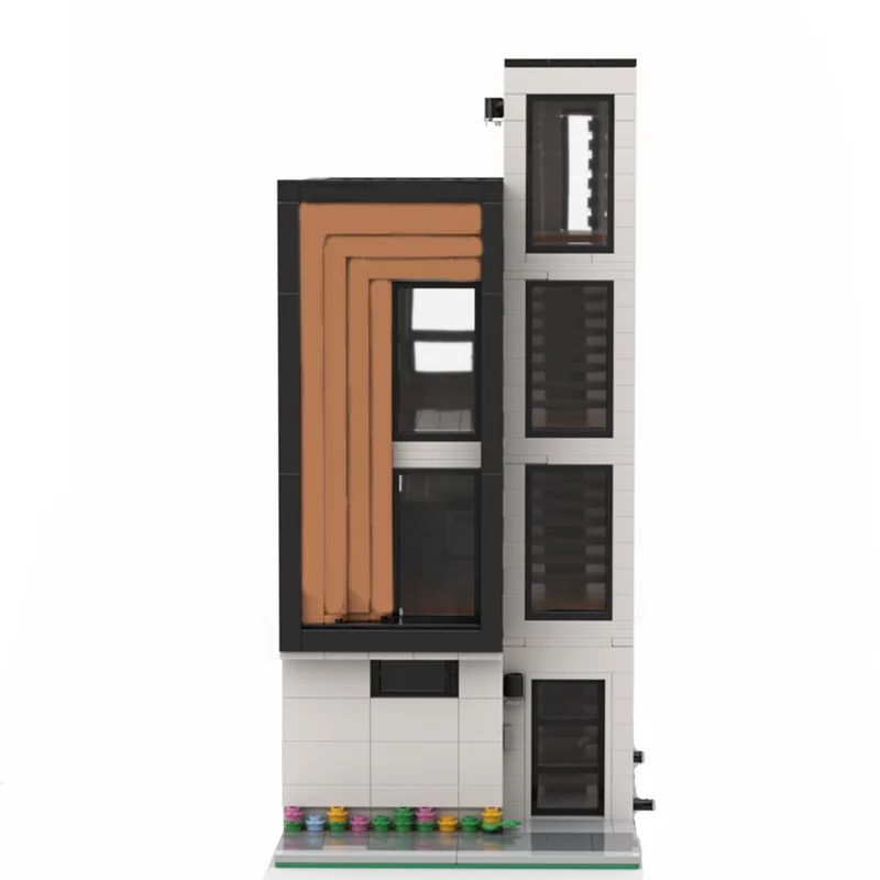 1493PCS MOC Moderne Stadthaus Modulare Gebäude DIY Architektur Modell Bausteine Geburtstag Spielzeug Geschenk
