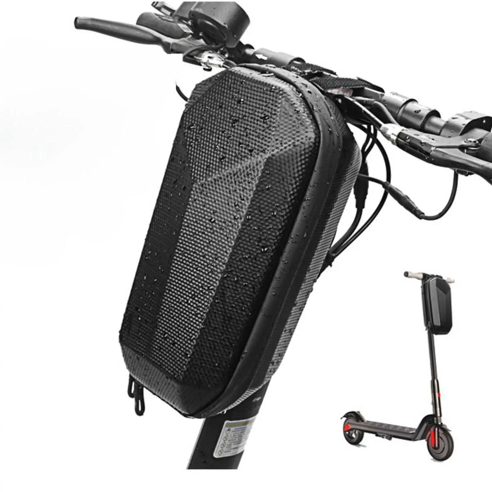 5L Electric Scooter Front Bag Waterproof Folding EVA Hard Shell Bags Bicycle Handlebar Hanging Bag Storage Accessories