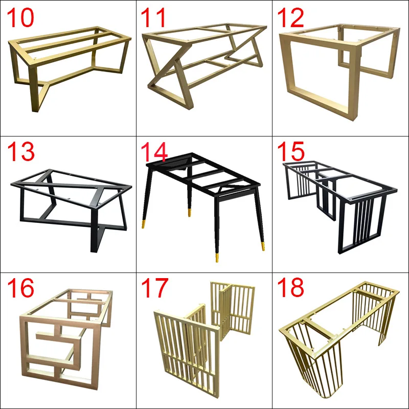 

wrought iron metal table frame, stainless steel leg bracket, rock slab coffee table base, bar , dining table f