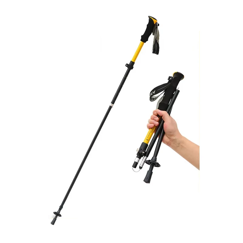 

Professional Ultra-Light Aluminum Alloy Telescopic Cane for Outdoor Foldable Climbing Stick EVA Anti-Slip Skiing Crutch Hiking