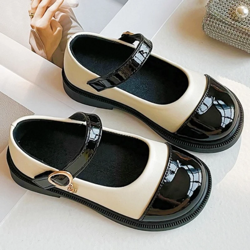 

New Spring New Girl Princess Shoe2026Four Seasons Daily High Heels Child British Style Girl Non Slip Dress Colorful Leather Shoe