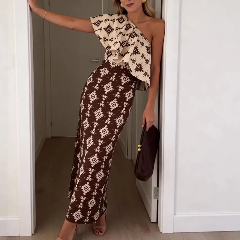 

Новое летнее повседневное платье в богемном стиле для отпуска, элегантное женское платье с рюшами, приталенное, для вечеринок, с винтажным принтом и вырезом-лодочкой