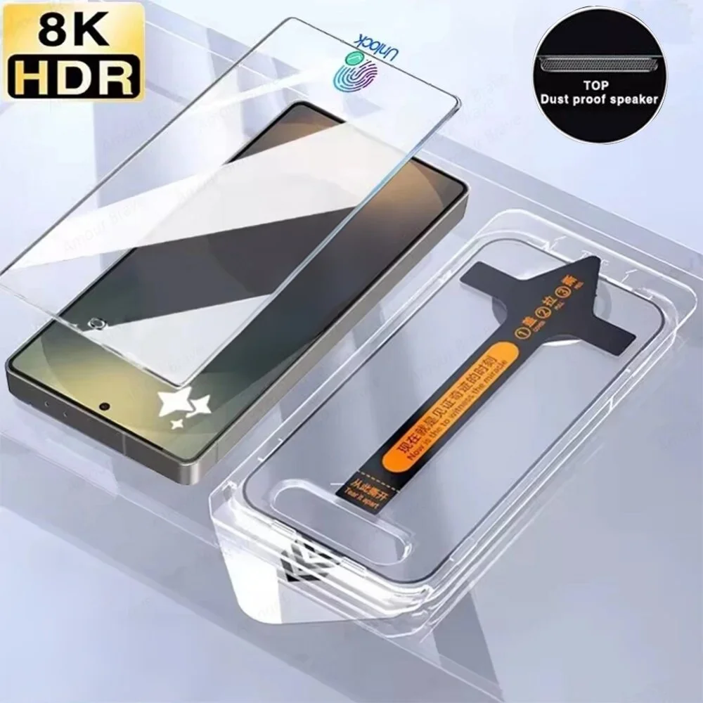 

5PCS Auto-Dust Removal Kit Screen Protector For OnePlus 8T 10R 15R 12 11R 15 13S 9RT 7 Pro Dust Free Install Tempered Glass Film