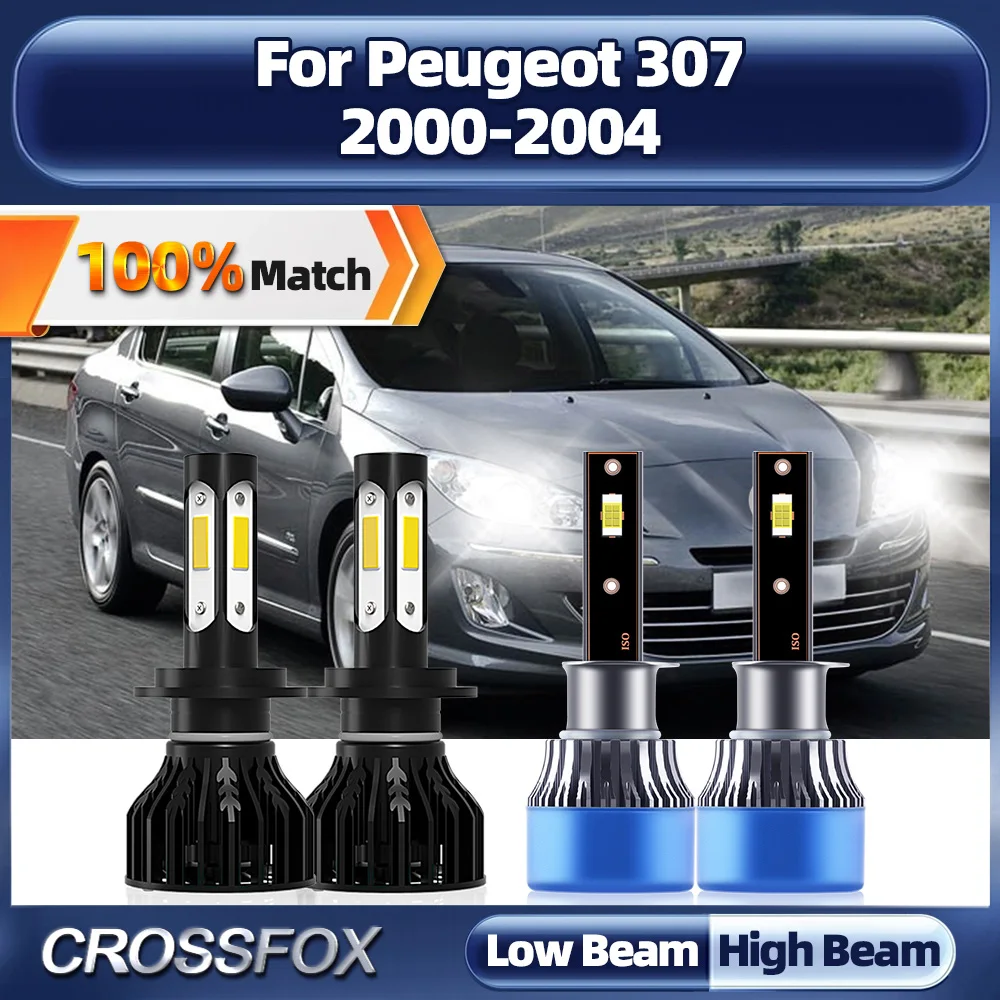 

240W Canbus LED Headlight Bulbs 40000LM 3570 CSP Chips Auto Lamps 12V 6000K White For Peugeot 307 2000 2001 2002 2003 2004