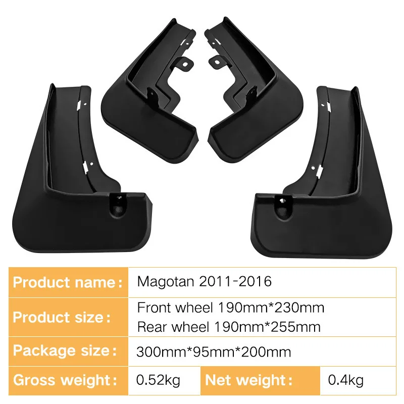 FOR VW Magotan 2011-2016 PASSAT Car Molded Mud Flaps Splash Guards Mudguards Front Rear Styling Front Rear Car Accessories