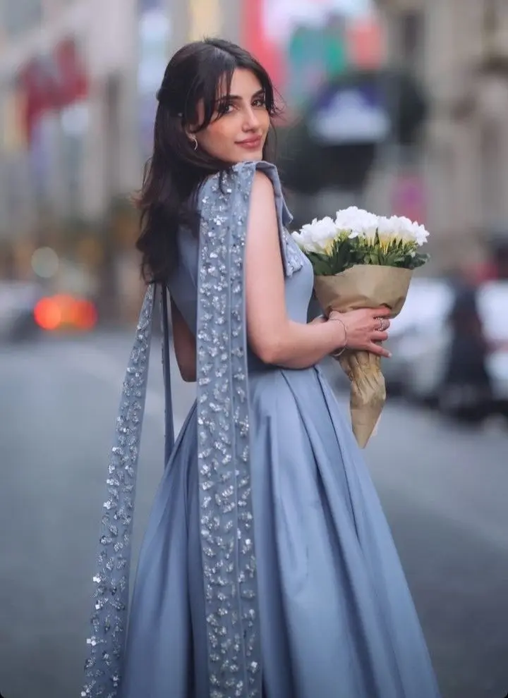 Sprookjesachtige A-lijn op maat gemaakte stoffige blauwe vierkante hals mouwloze galajurken Staaflijst Enkellange feestjurk voor speciale gelegenheden