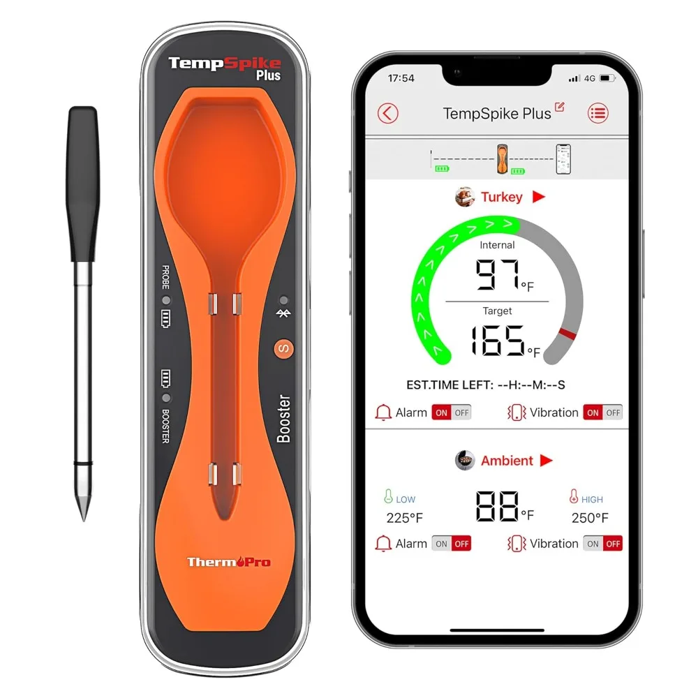 

Wireless Meat Thermometer with Upgraded Ultra-Thin Probe, Bluetooth Meat Thermometer Wireless for Outside Grill