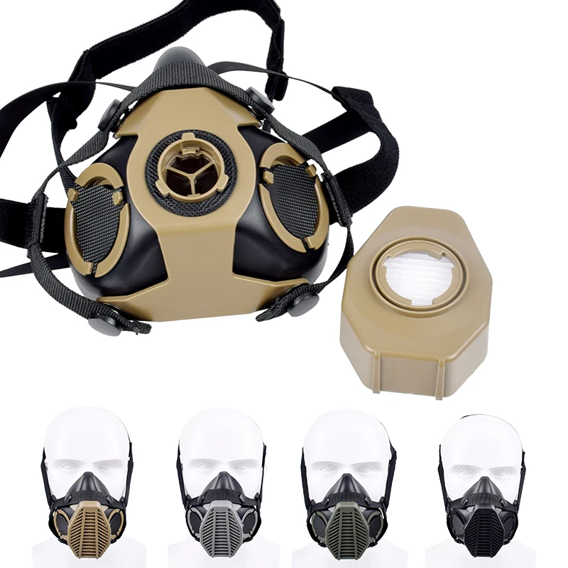 

Тактический респиратор с гарнитурой, высокоэффективная защитная маска, фильтр с активированным углем, пыленепроницаемая, дышащая защита