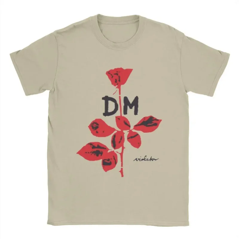 

Funny Depeches Mode Red Roses T-Shirt Men Round Neck Pure Cotton T Shirt Music Short Sleeve Tees Birthday Gift Tops