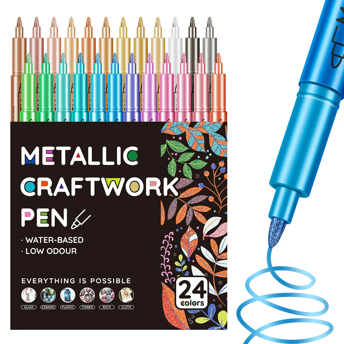 36-kleuren metallic verfmarkeringen acrylverfpennen voor hout canvas steen rots schilderij glas keramische oppervlakken doe-het-zelf ambachten