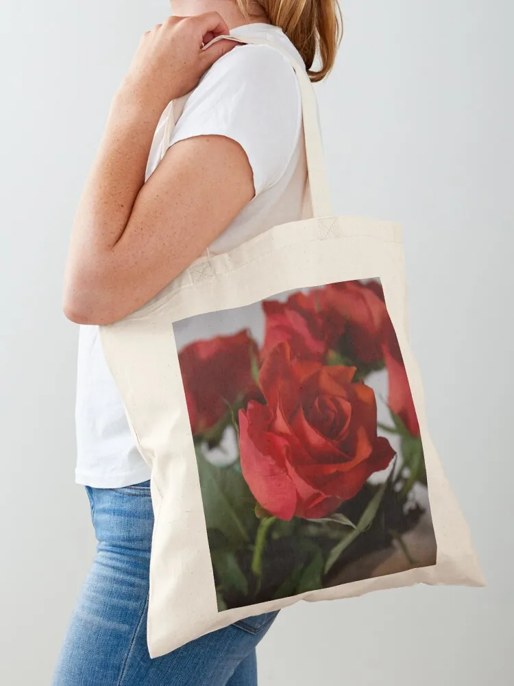 Roses Tote Bag hand bags sac pour femme foldable reusable bag Canvas Tote Bag