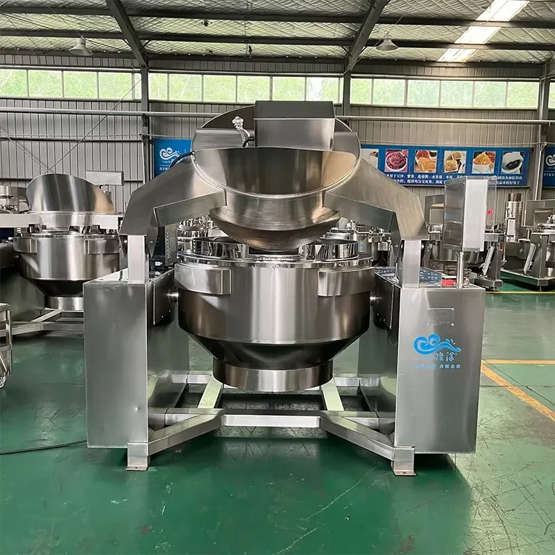 300L Industrial Electric Cooking Pot With Agitator Automatic Flip Saucepan Multi Functional Heating Machine For Commercial