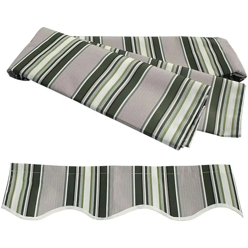 Water-Resistant Polyester Awning Cover, 10x16ft, Multi Stripe Pattern for Patio Shade Shelters