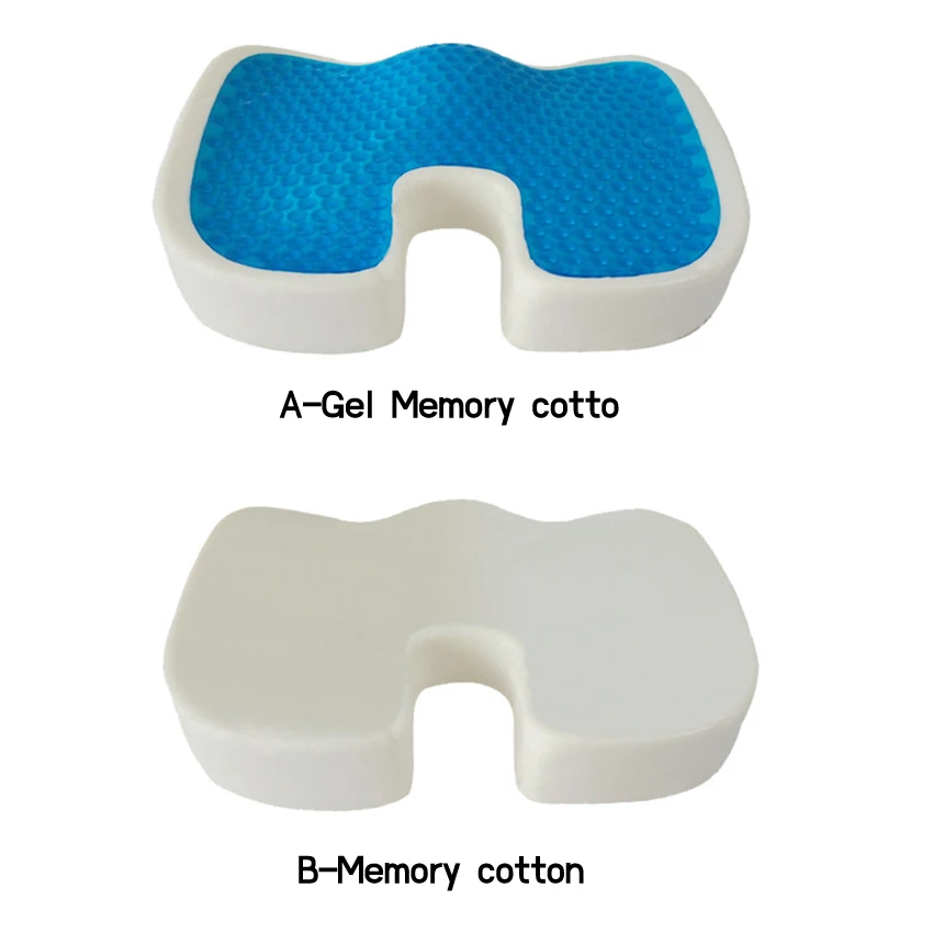 Memory Foam U-shaped Gel Seat Cushion Massage Car Office Chair  Coccyx Back Tailbone Pain Relief for Long Sitting Gel Cushion Pa