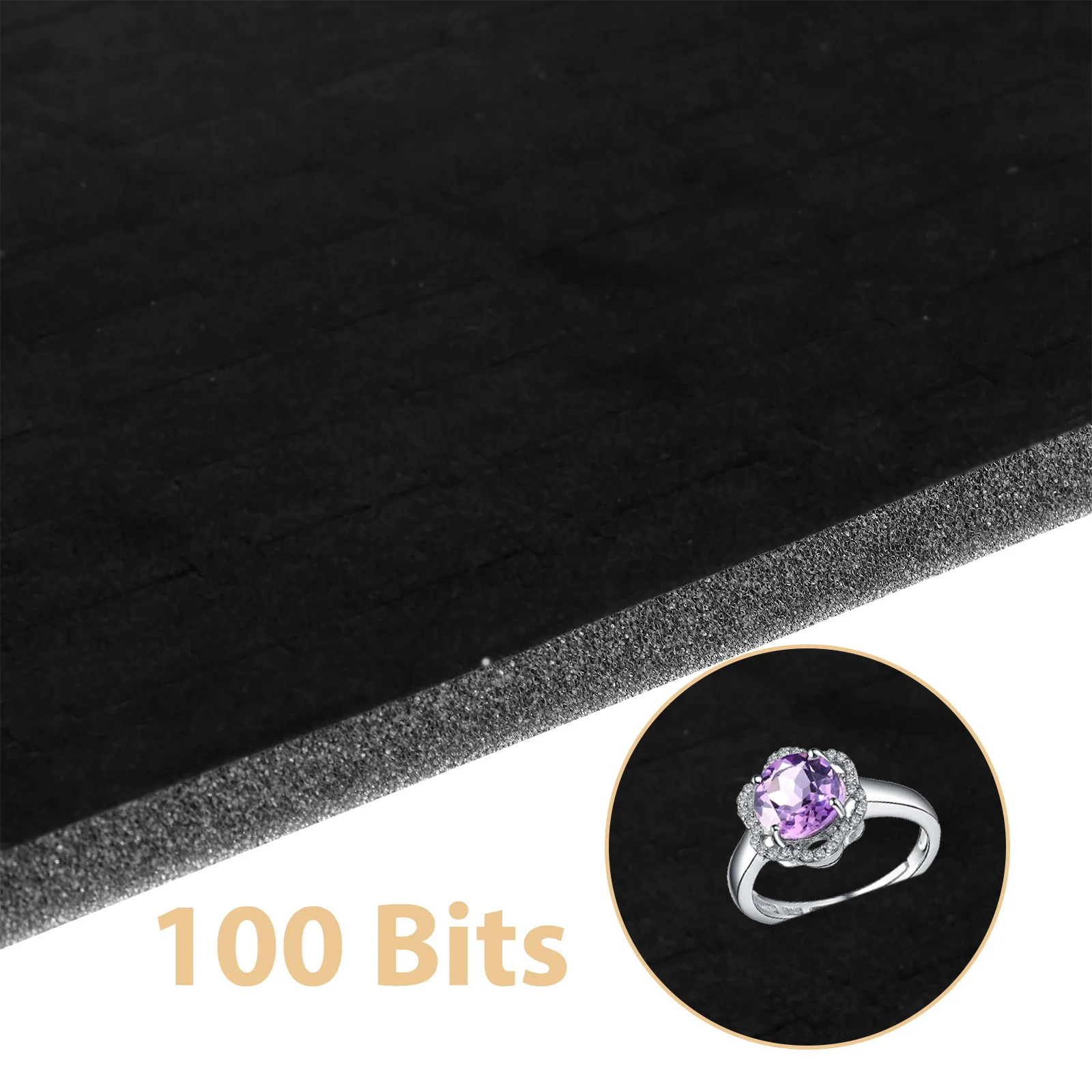 Bandeja de joias preta com inserção de espuma, anel, brinco, organizador de exibição para caixa de joias, solução de armazenamento empilhável