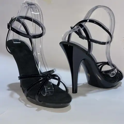 13 centimetri Hot pattini sexy delle donne di modo open toe sandali della piattaforma classico 5 Pollici nodo Stiletto Con La Piattaforma nero scarpe da ballo