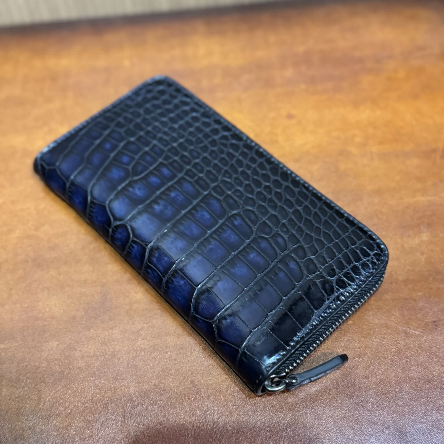 DIMY 2025 New Handmade Crocodile Leather Wallet Men's Single Pull Wallet Horizontal and Vertical Retro Rubbish Long Wal