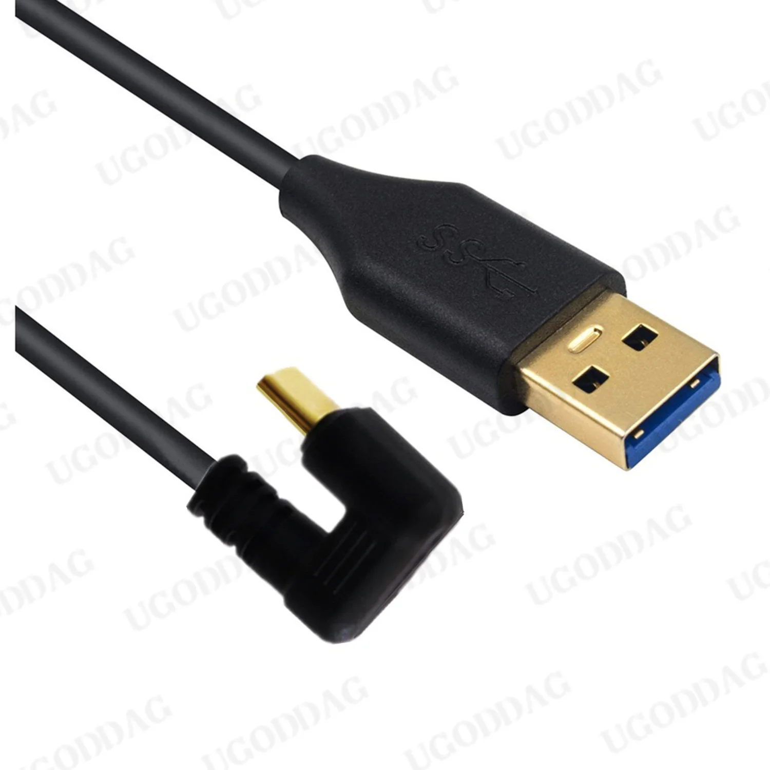 3A USB 3.0 A Male to USB C 3.1 Male 180 Degree U Shape Fast Charging Charger Cable Cord for Samsung Charger 20cm 5Gbps Gold