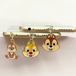 Disney Chip 'n' Dale Metal Phone Anti-Dust Plug For iPhone Samsung Xiaomi Type C Android Charging Port Protectors Dustplugs