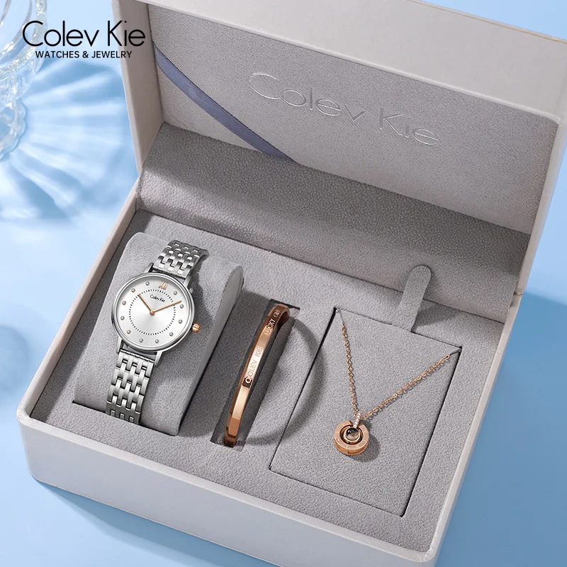 

ColevKie Luxury Woman Watch Stainless Steel Band Quartz Watches Fashion Ladies Dress Casual Bussiness Wristwatches Gift Sets