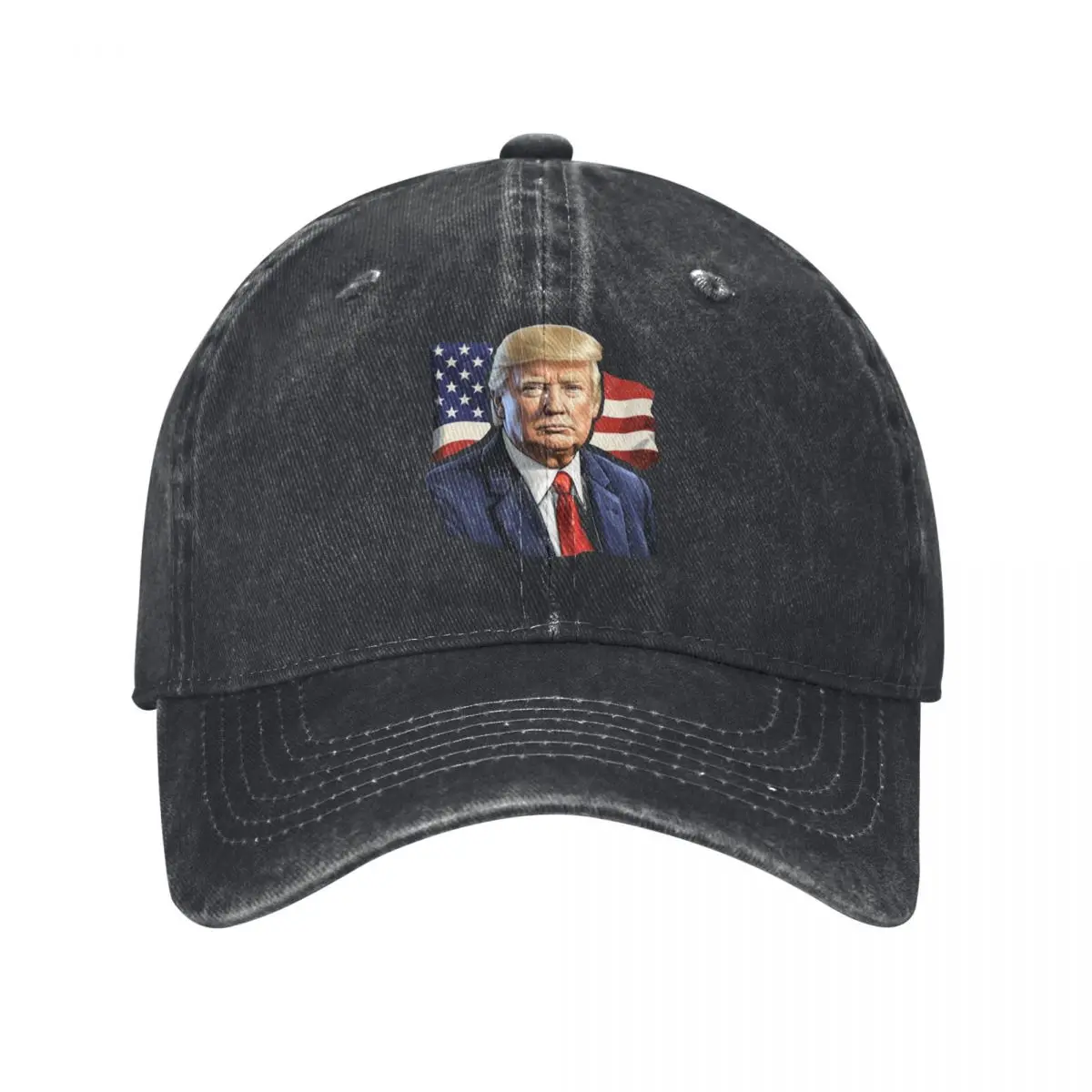 

NEW Washed Denim Hats Trump President 2024 Baseball Caps Vintage Outdoor Headwear