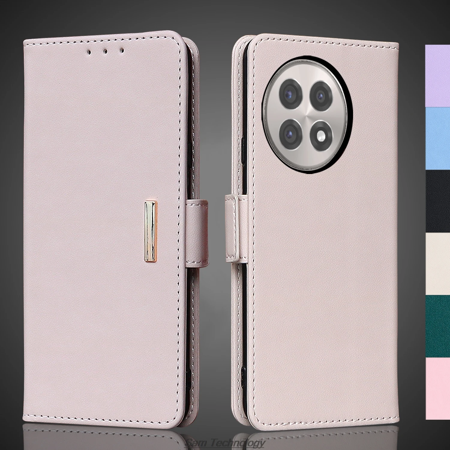 

Кожаный чехол с магнитной пряжкой для Oneplus 13R/1+13R, кошелек с RFID-блокировкой, откидная крышка, женский простой чехол Capa Fundas Coque