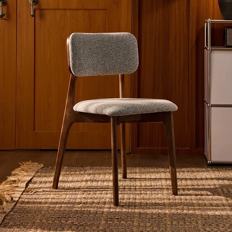 Nordic modern design solid wood dining chair fabric upholstered dining room furniture for hotel family apartment family kitchen