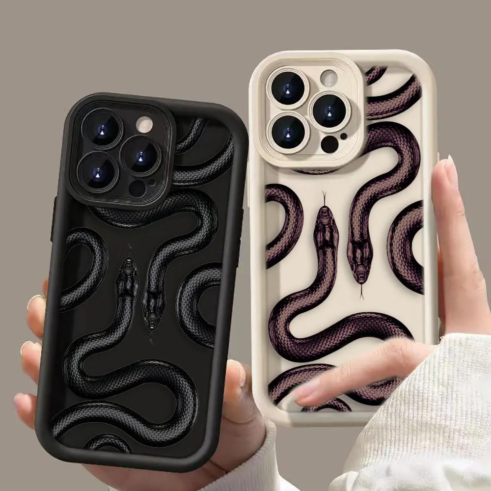 

Fashion Purple Black Snake Case For Realme C12 C20 C21 C21Y C30 C31 C33 C35 C53 C55 C67 4G 12 11 8 8I 7I 5 GT 3 NARZO 50 5G Case