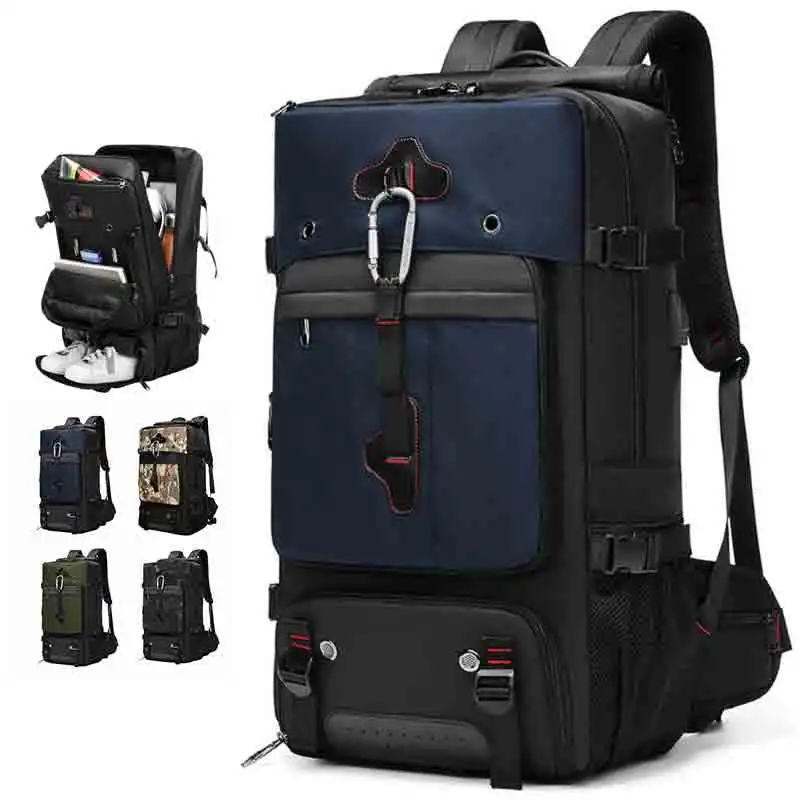 New Men's Travel Bag Suitcase Backpack Large Capacity Luggage Bag Multifunctional Waterproof Outdoor Mountaineering Bag