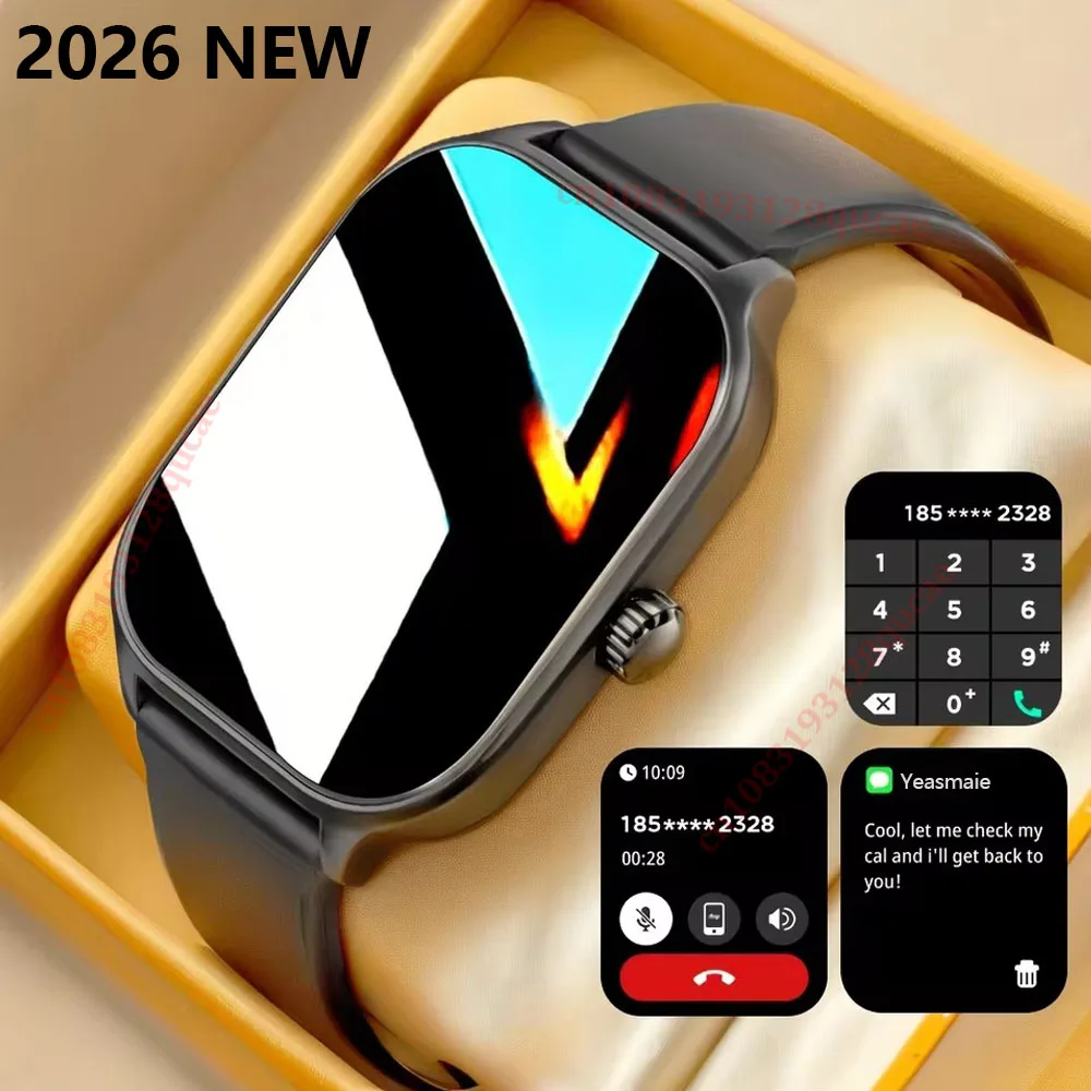 2026 New Smart Watch Bluetooth Call Message Reminder Health Monitoring GPS Sport Tracker Smart Watch Gift for Men and Women Hw12